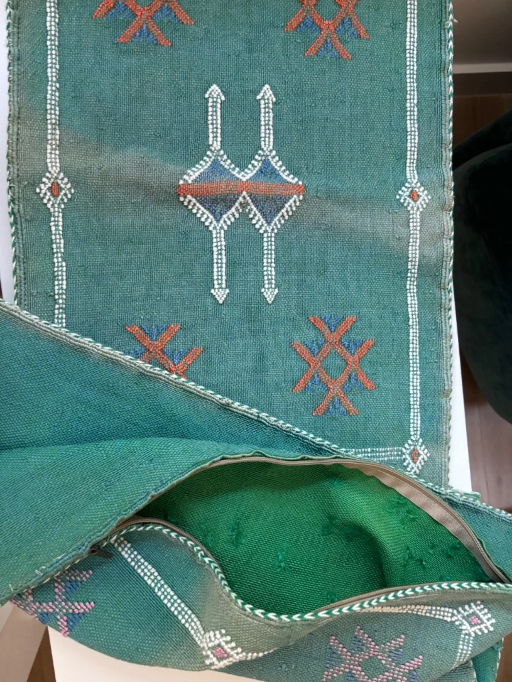 2 Moroccan Cushion Covers - hand made, purchased in Morocco